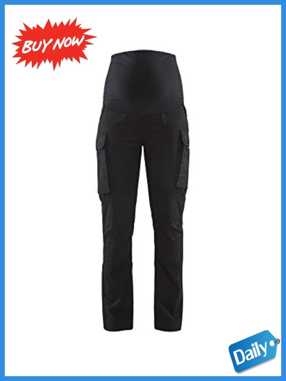 Maternity Work Utility Pants Stretch High Rise Trouser